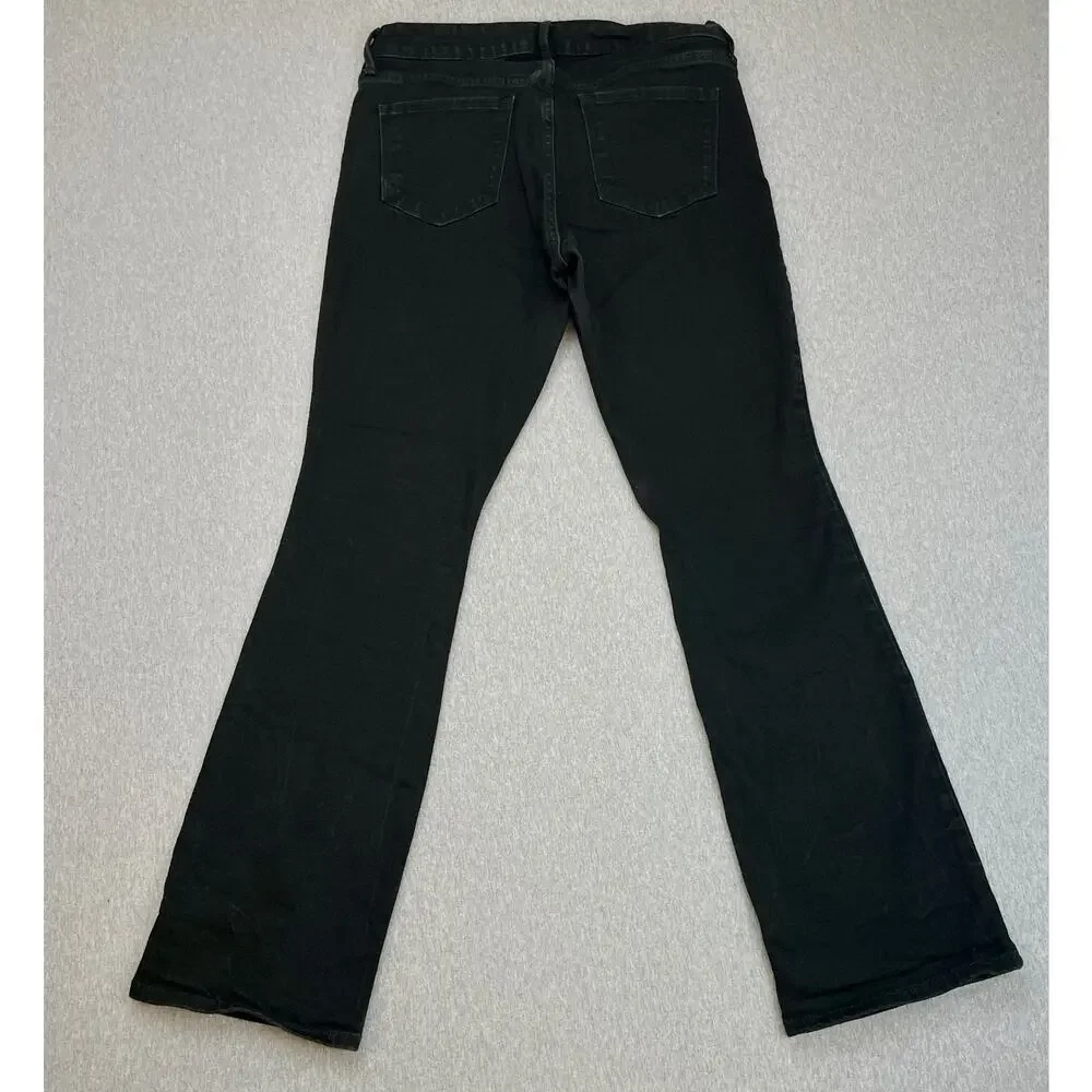 Old Navy Jeans Womens 10 Black Cotton‎ Blend Stretch Mid-Rise Kicker Bootcut Leg